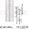 Cifial 32470SY U Techno 65 Concealed Manual Bath Shower Mixer Dimension